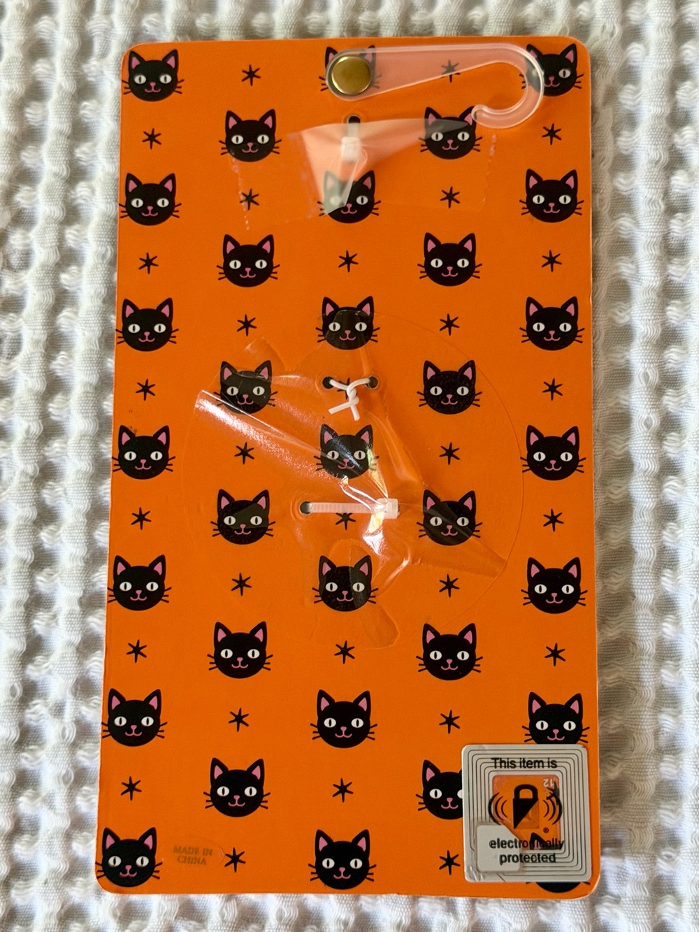 Halloween Black Cat Glass Crystal Bag Charm Purse Backpack Key Ring Moving Tail - Picture 6 of 7